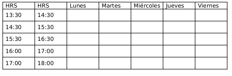 horario llenar